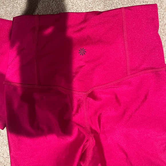 Athleta Hot Pink Fleece Lined Leggings 25inch - Picture 4 of 4